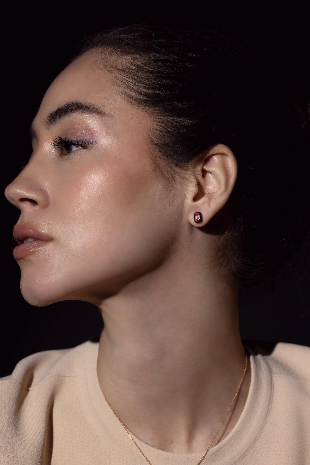 SELIM MOUZANNAR-Mina Orange Sapphire Earrings-ROSE GOLD