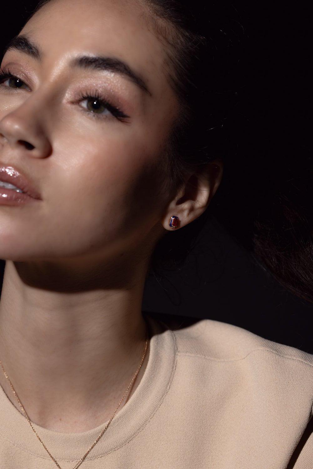 SELIM MOUZANNAR-Mina Orange Sapphire Earrings-ROSE GOLD
