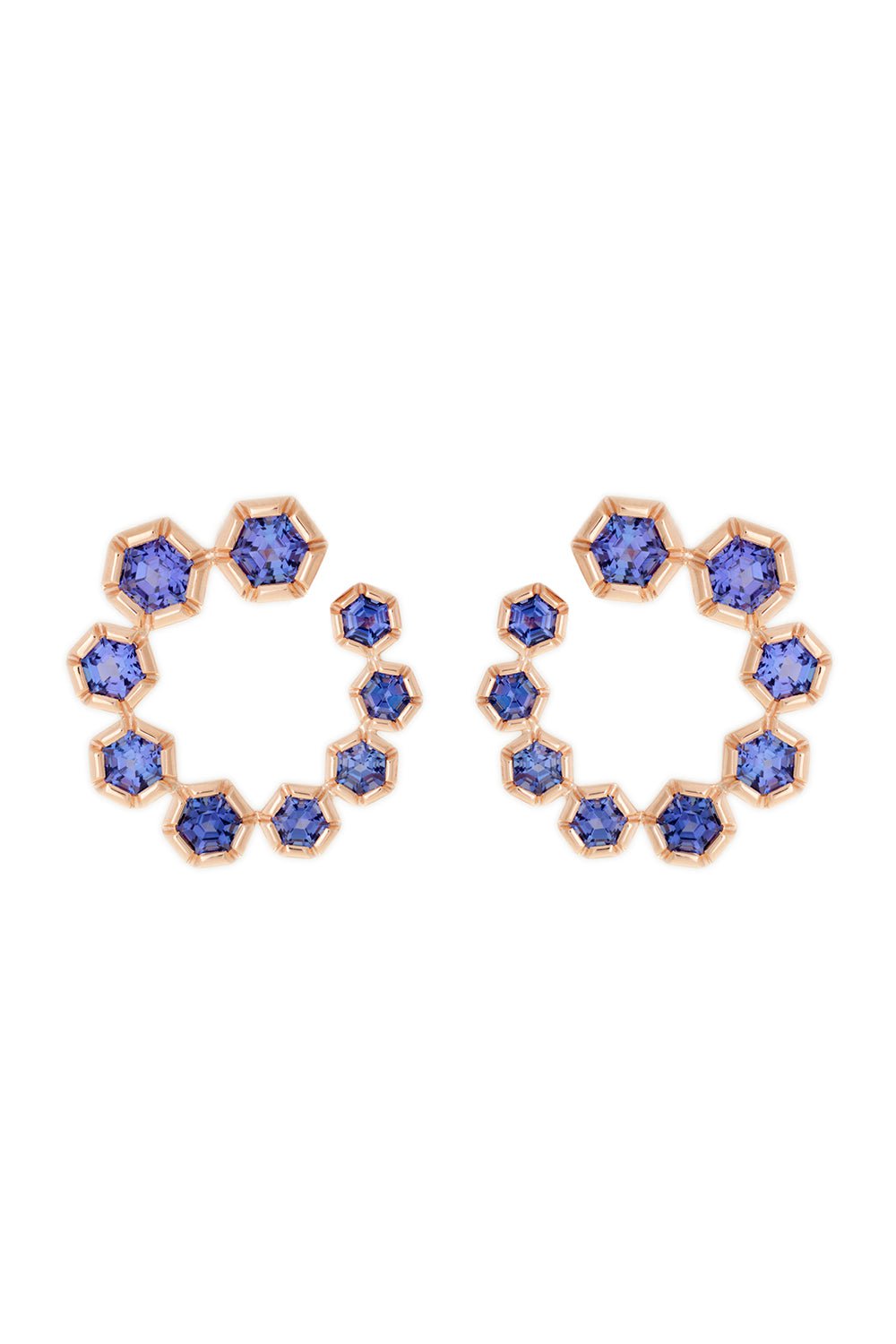 SELIM MOUZANNAR-Open Circle Tanzanite Earrings-ROSE GOLD