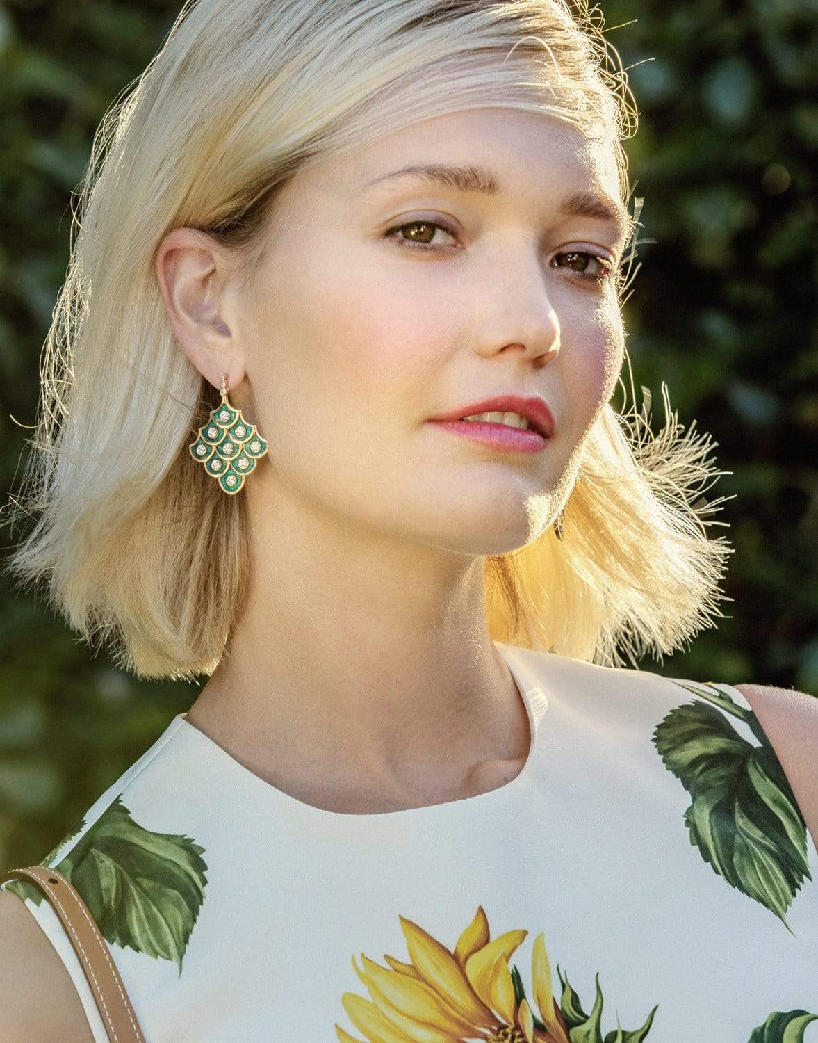 SELIM MOUZANNAR-Petrol Enamel Earrings-ROSE GOLD