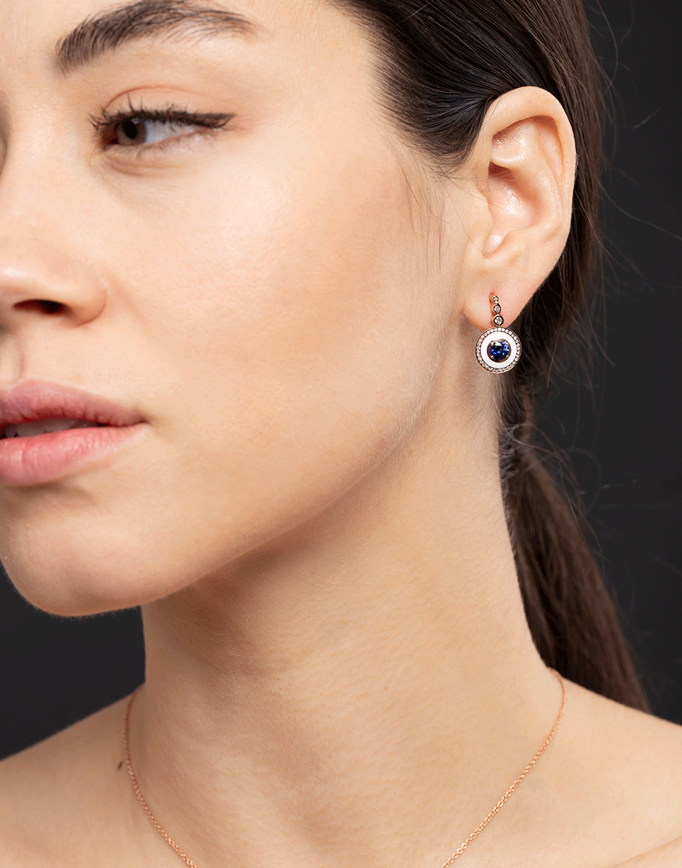 SELIM MOUZANNAR-Tanzanite and Diamond Drop Earrings-ROSE GOLD