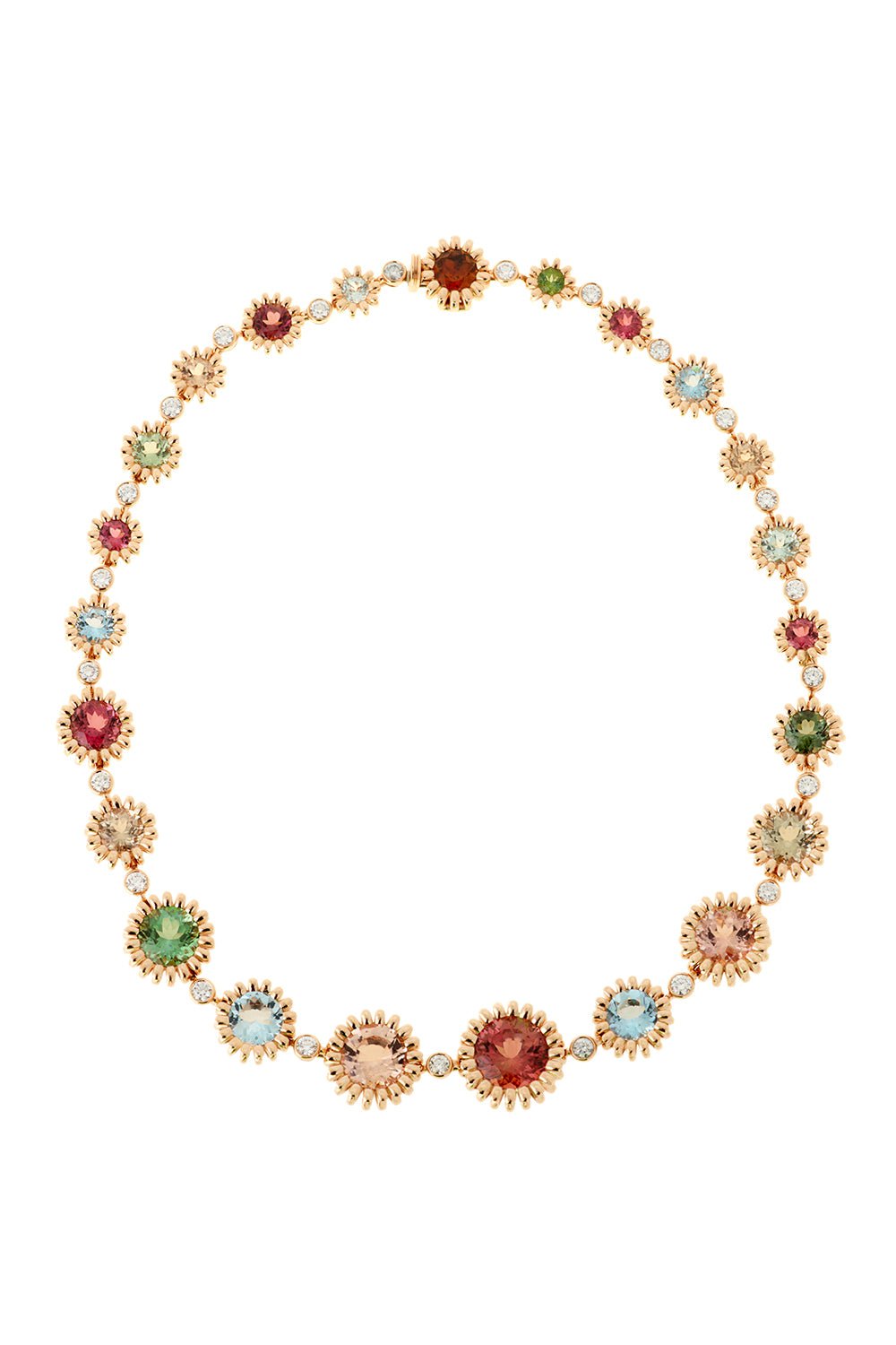 SELIM MOUZANNAR-Aqumarine Morganite Diamond Necklace-ROSE GOLD