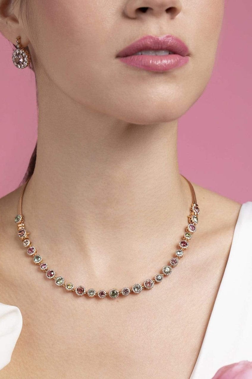 SELIM MOUZANNAR-Beruit Tourmaline Necklace-ROSE GOLD
