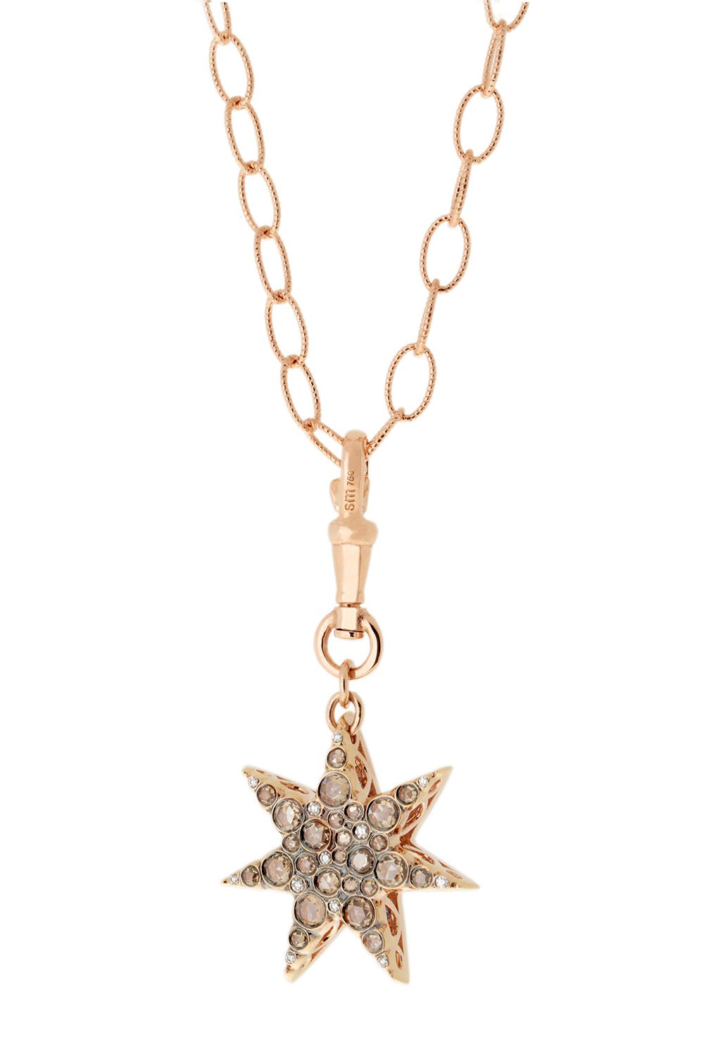 SELIM MOUZANNAR-Blue Sapphire Morganite Star Necklace-ROSE GOLD