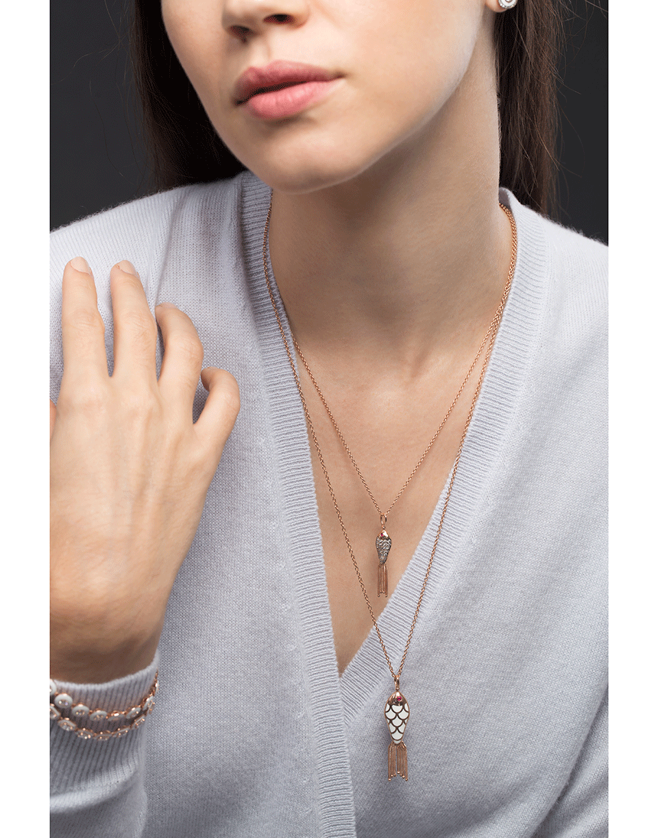SELIM MOUZANNAR-Fish For Love Pendant-ROSE GOLD