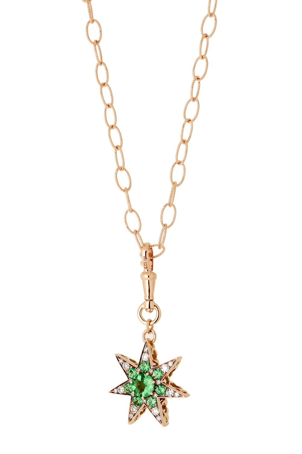 SELIM MOUZANNAR-Istanbul Tsavorite Diamond Star Pendant Necklace-ROSE GOLD