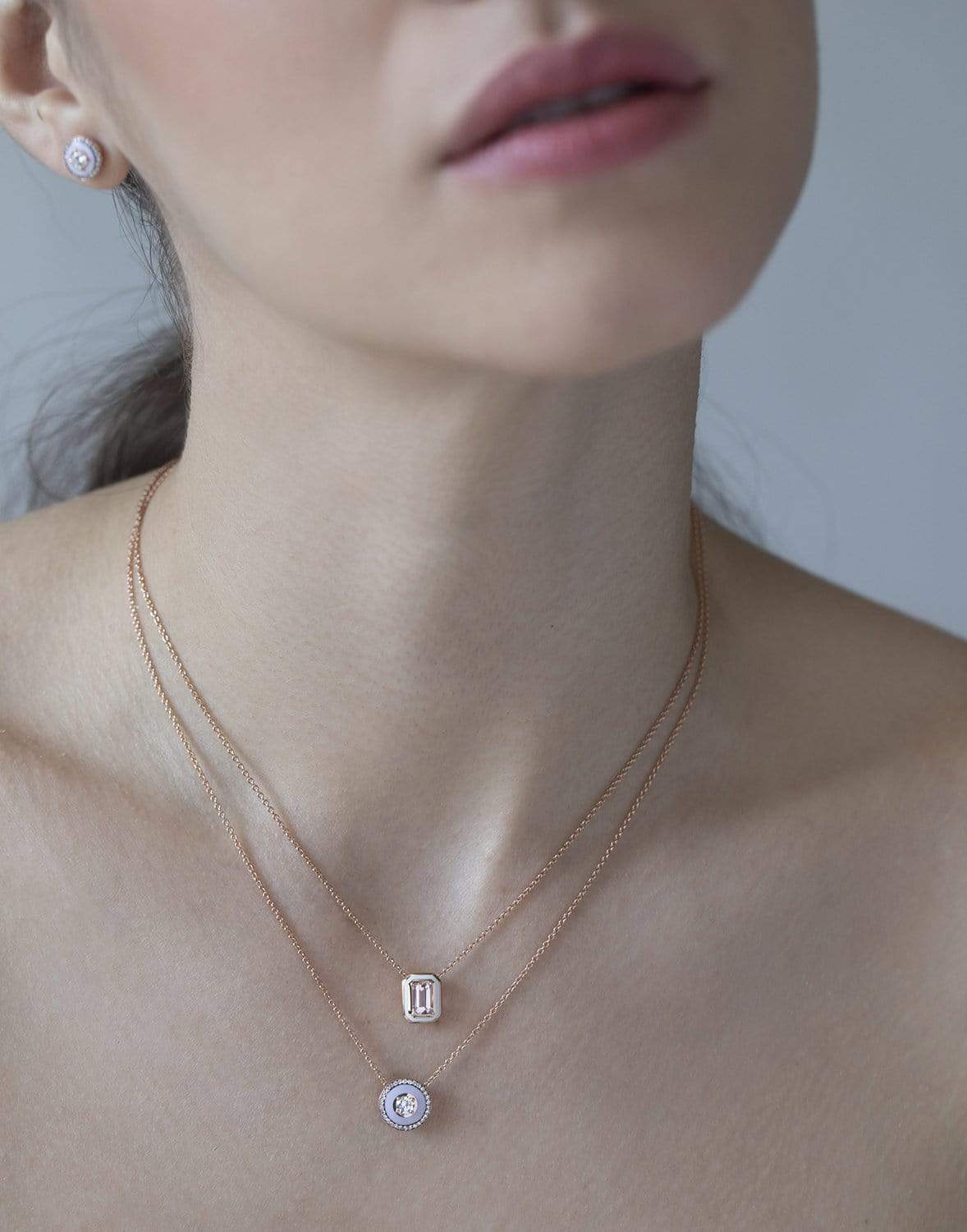 SELIM MOUZANNAR-Lilac and Diamond Mina Necklace-ROSE GOLD