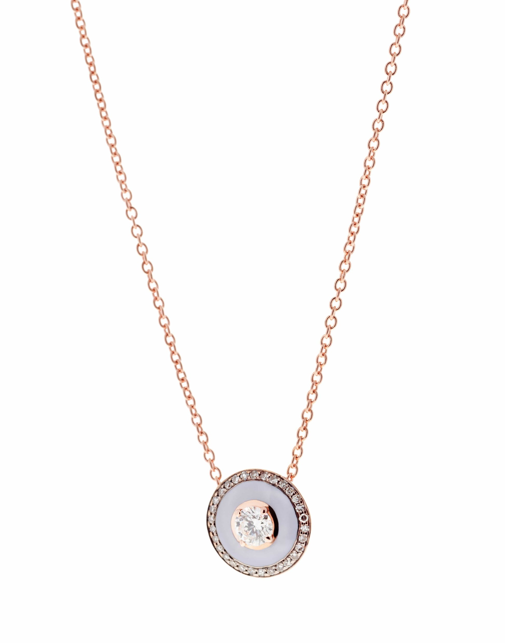 SELIM MOUZANNAR-Lilac and Diamond Mina Necklace-ROSE GOLD