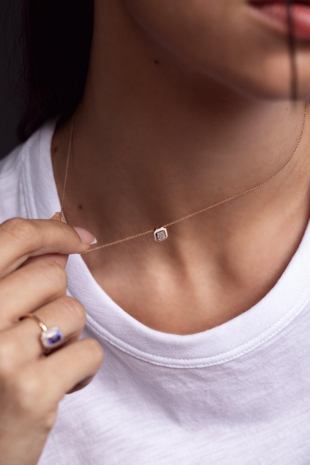 SELIM MOUZANNAR-Mina Diamond Pendant Necklace-ROSE GOLD
