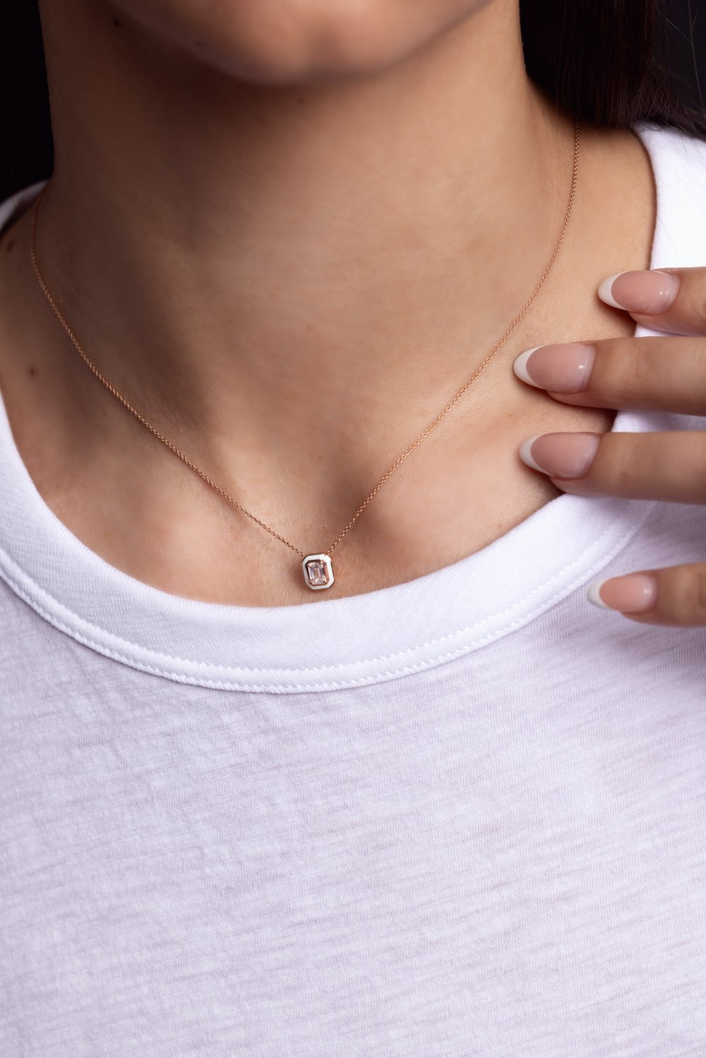 SELIM MOUZANNAR-Mina Diamond Pendant Necklace-ROSE GOLD