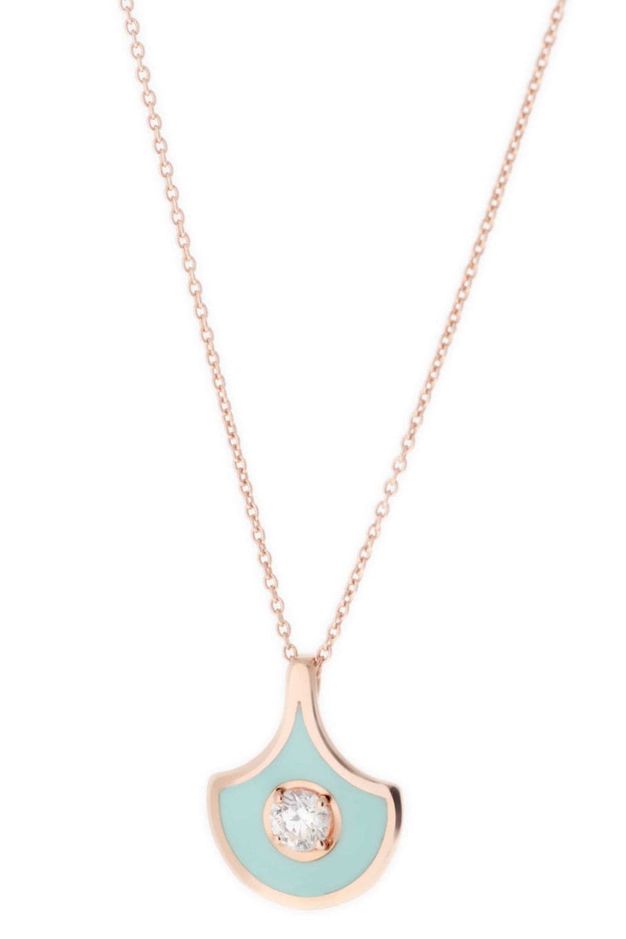 SELIM MOUZANNAR-Mint Green Fish For Love Necklace-ROSE GOLD