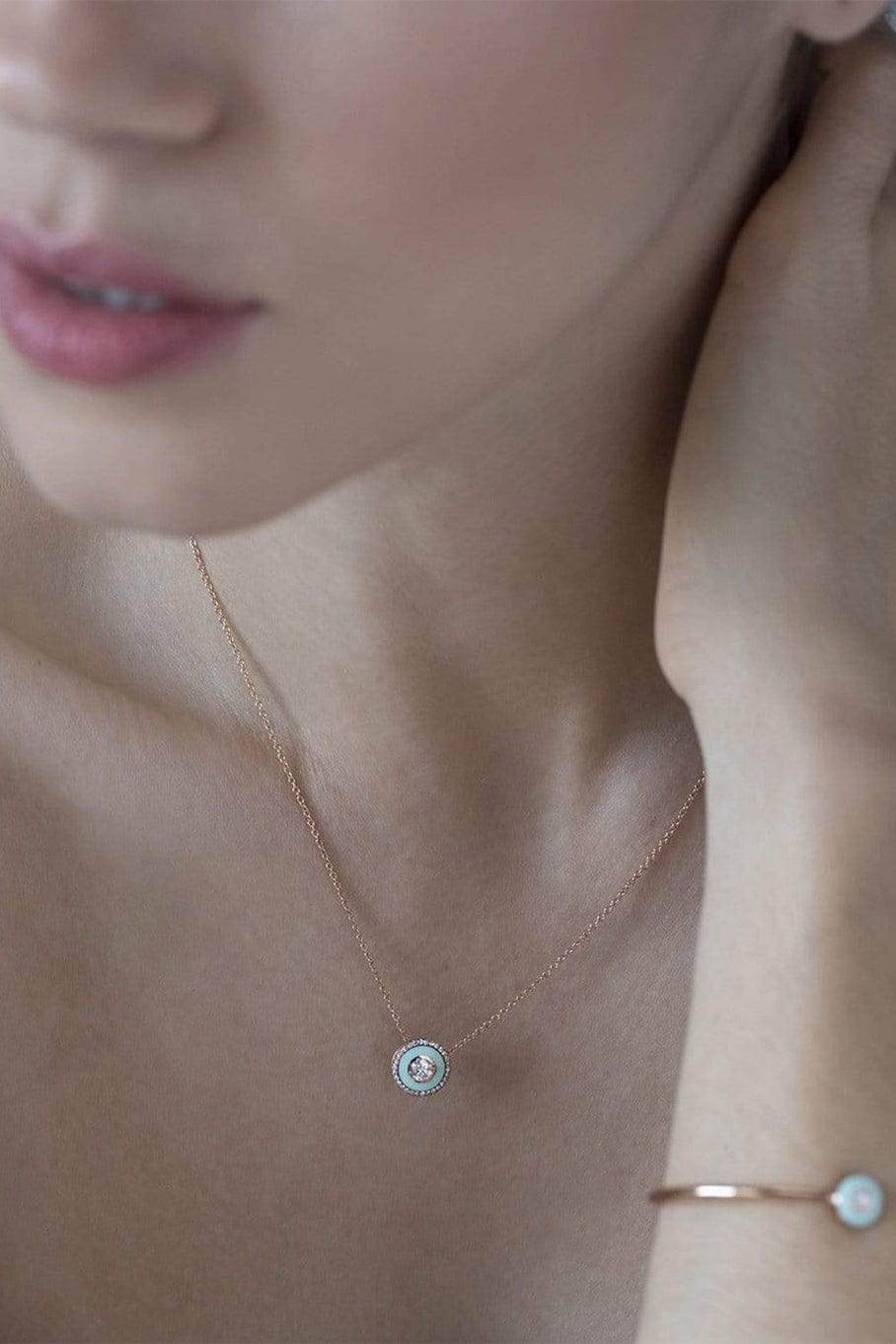 SELIM MOUZANNAR-Mint Green Mina Necklace-ROSE GOLD