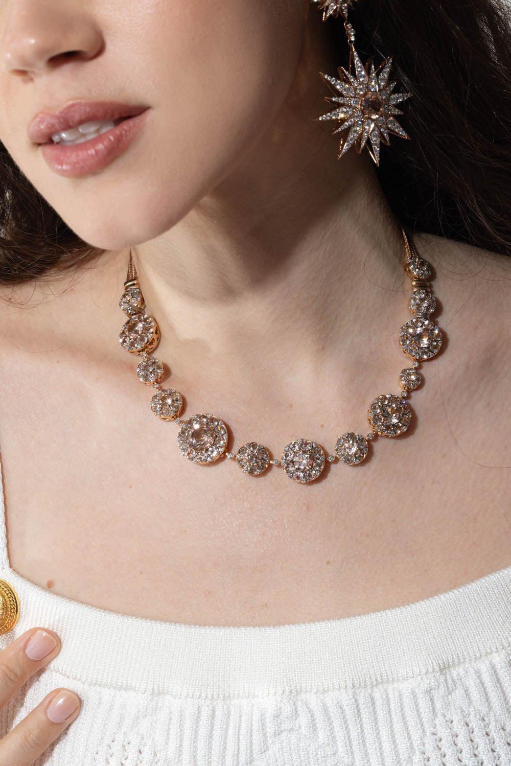 SELIM MOUZANNAR-Morganite Diamond Necklace-ROSE GOLD