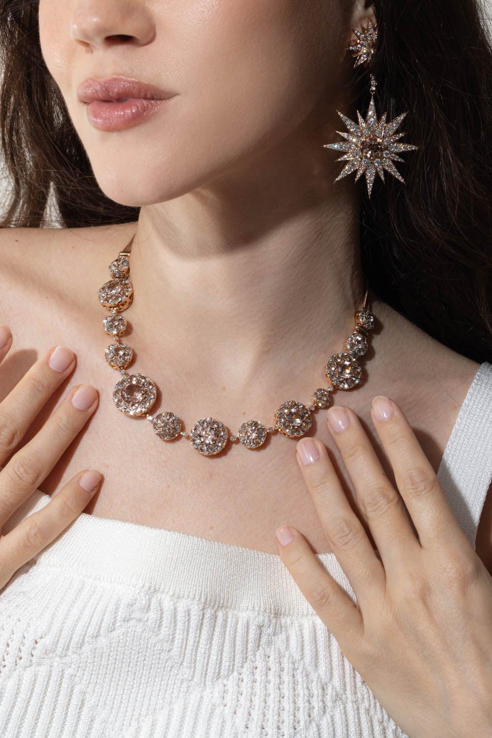 SELIM MOUZANNAR-Morganite Diamond Necklace-ROSE GOLD