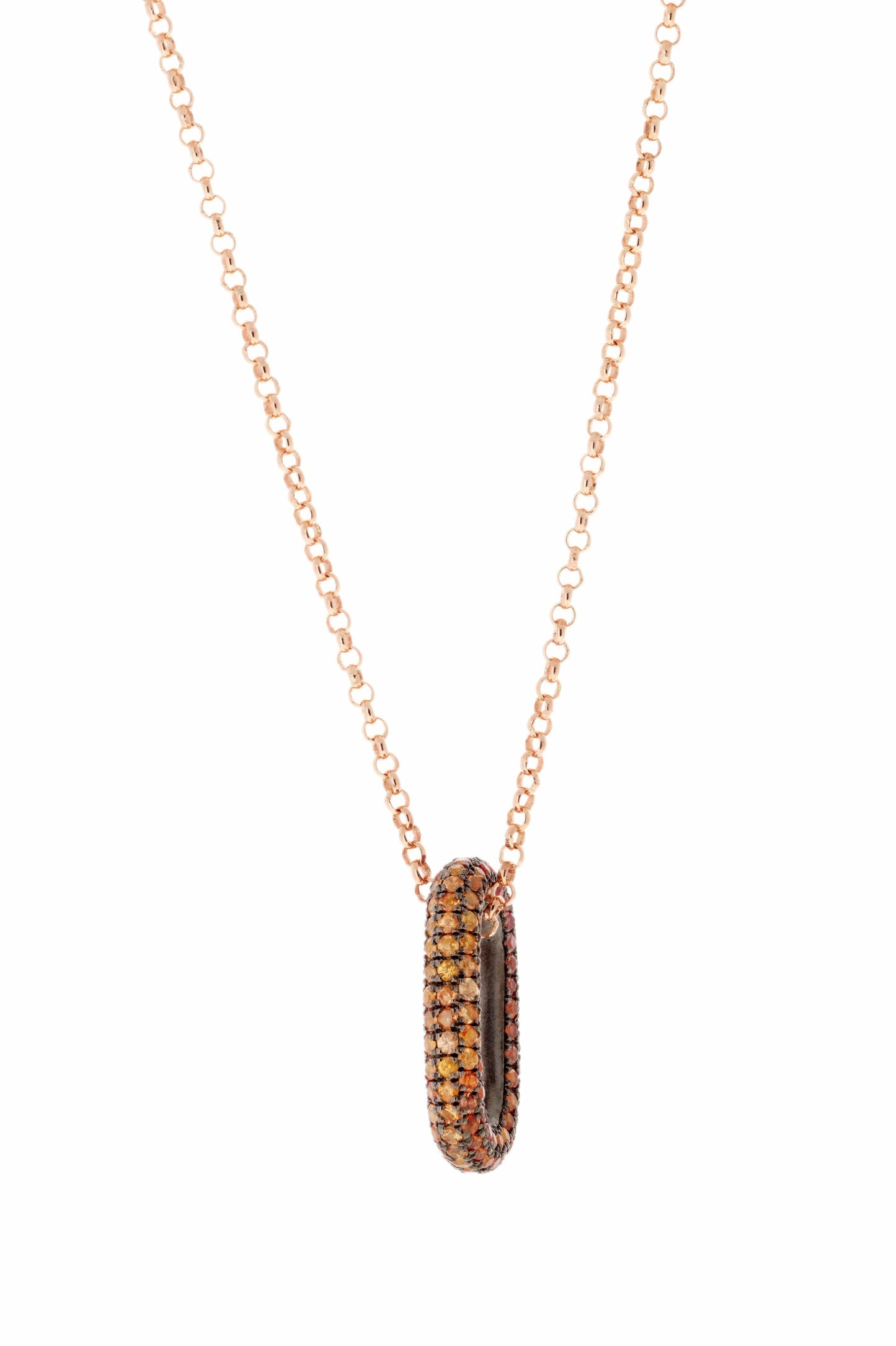 SELIM MOUZANNAR-Orange Sapphire Ombre Necklace-ROSE GOLD