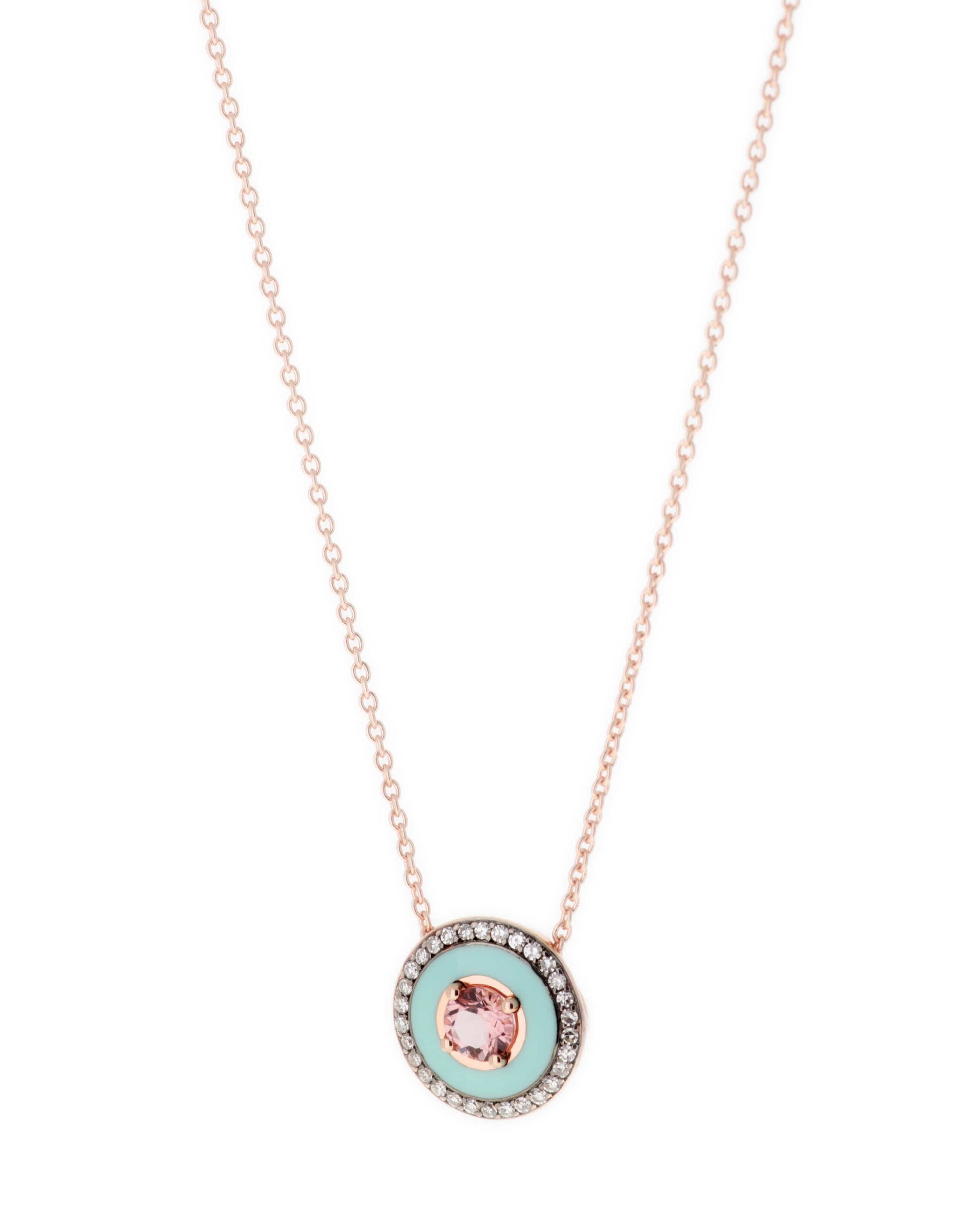 SELIM MOUZANNAR-Pink Tourmaline Mina Necklace-ROSE GOLD
