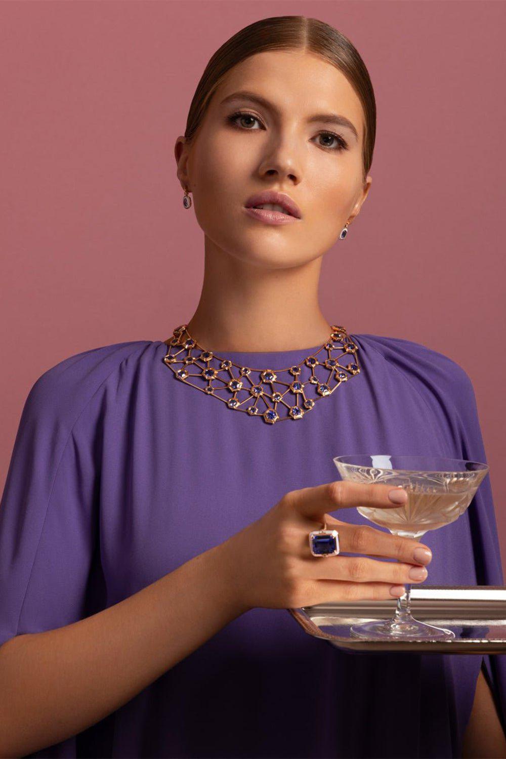 SELIM MOUZANNAR-Tanzanite Necklace-ROSE GOLD
