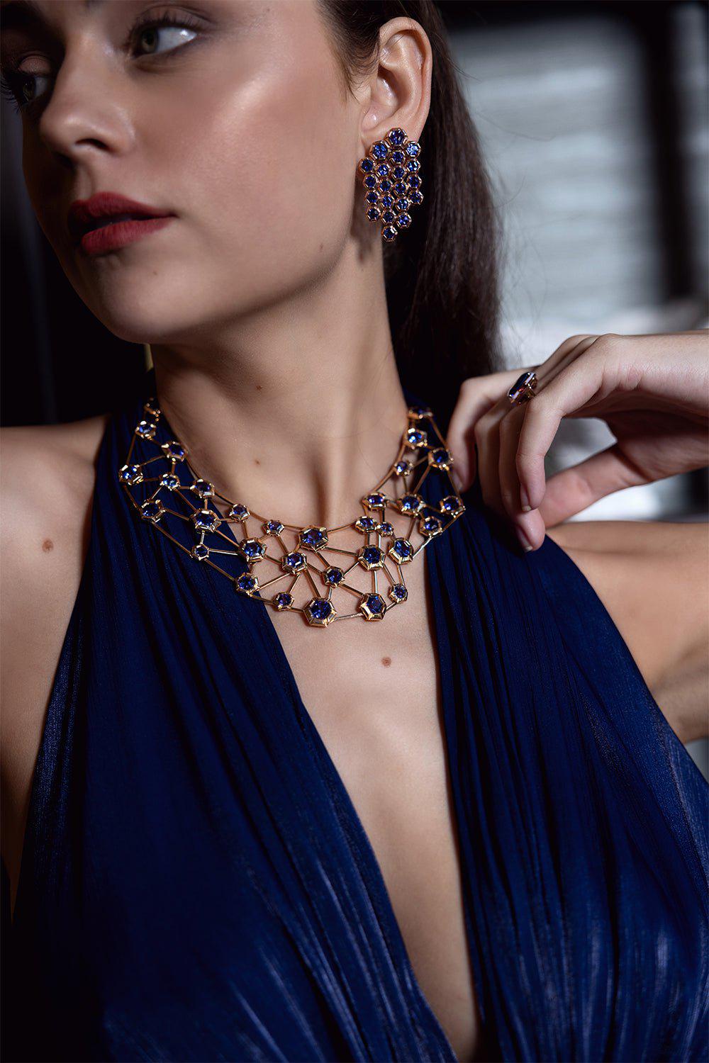 SELIM MOUZANNAR-Tanzanite Necklace-ROSE GOLD