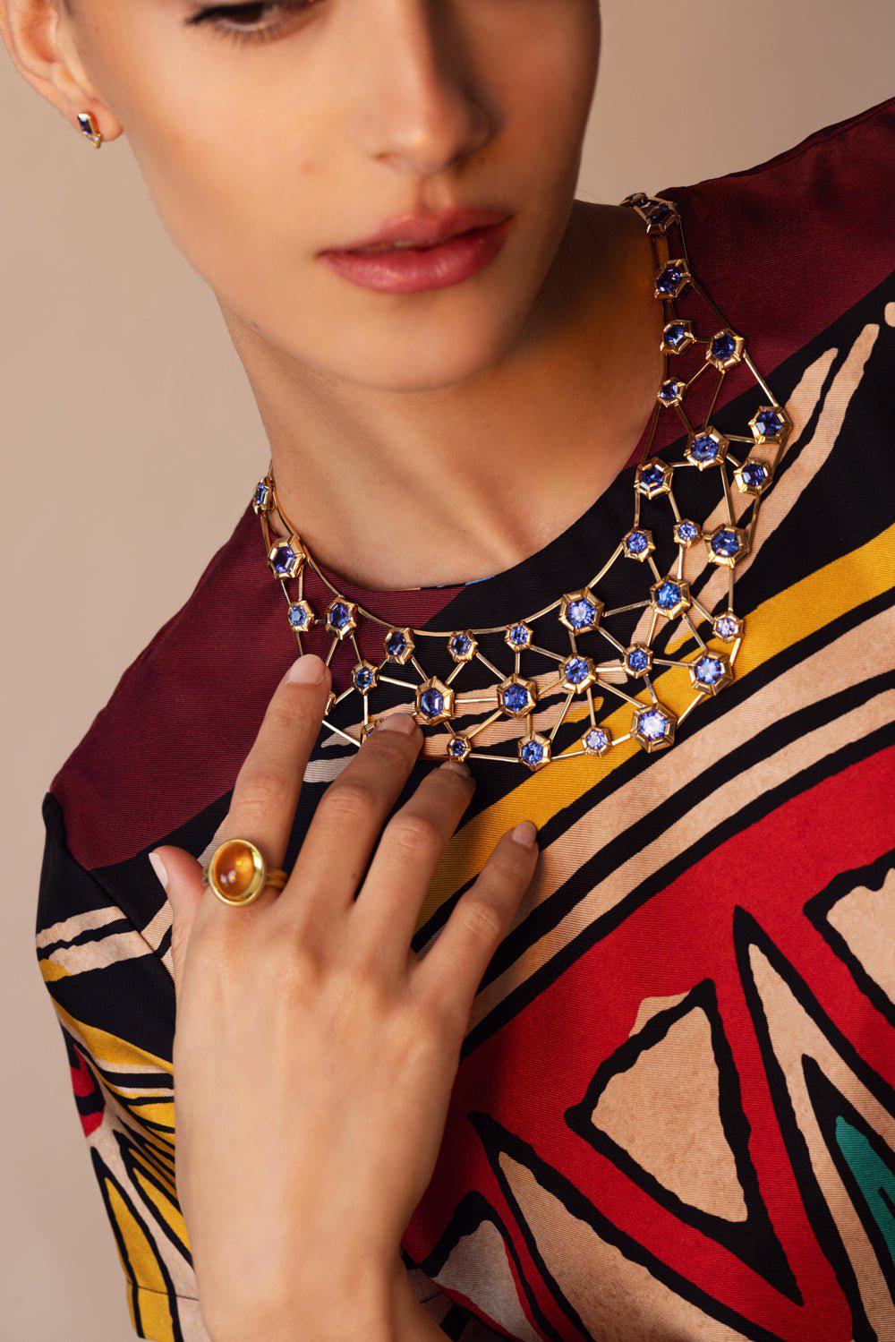 SELIM MOUZANNAR-Tanzanite Necklace-ROSE GOLD