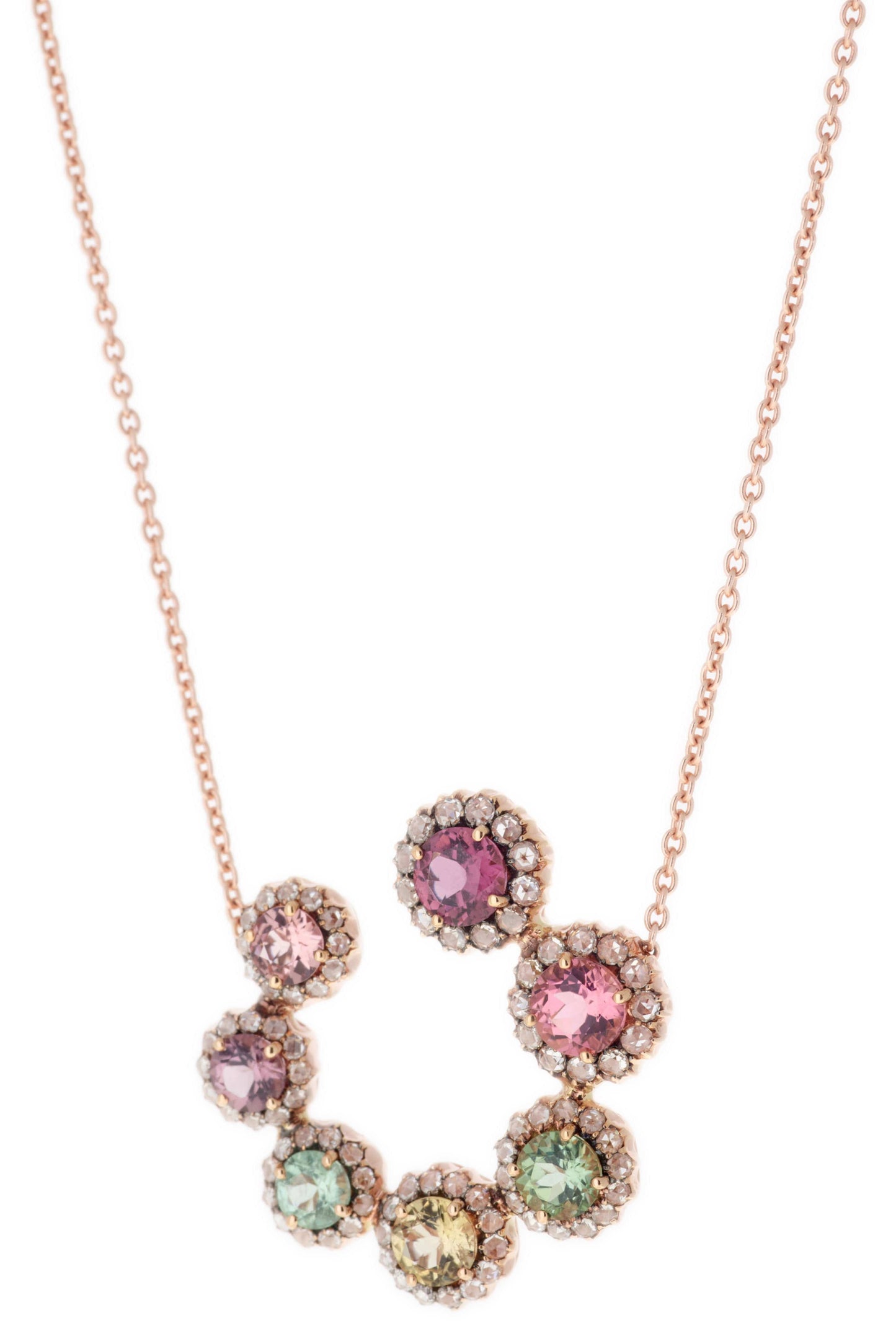 SELIM MOUZANNAR-Tourmaline Beirut Circle Necklace-ROSE GOLD