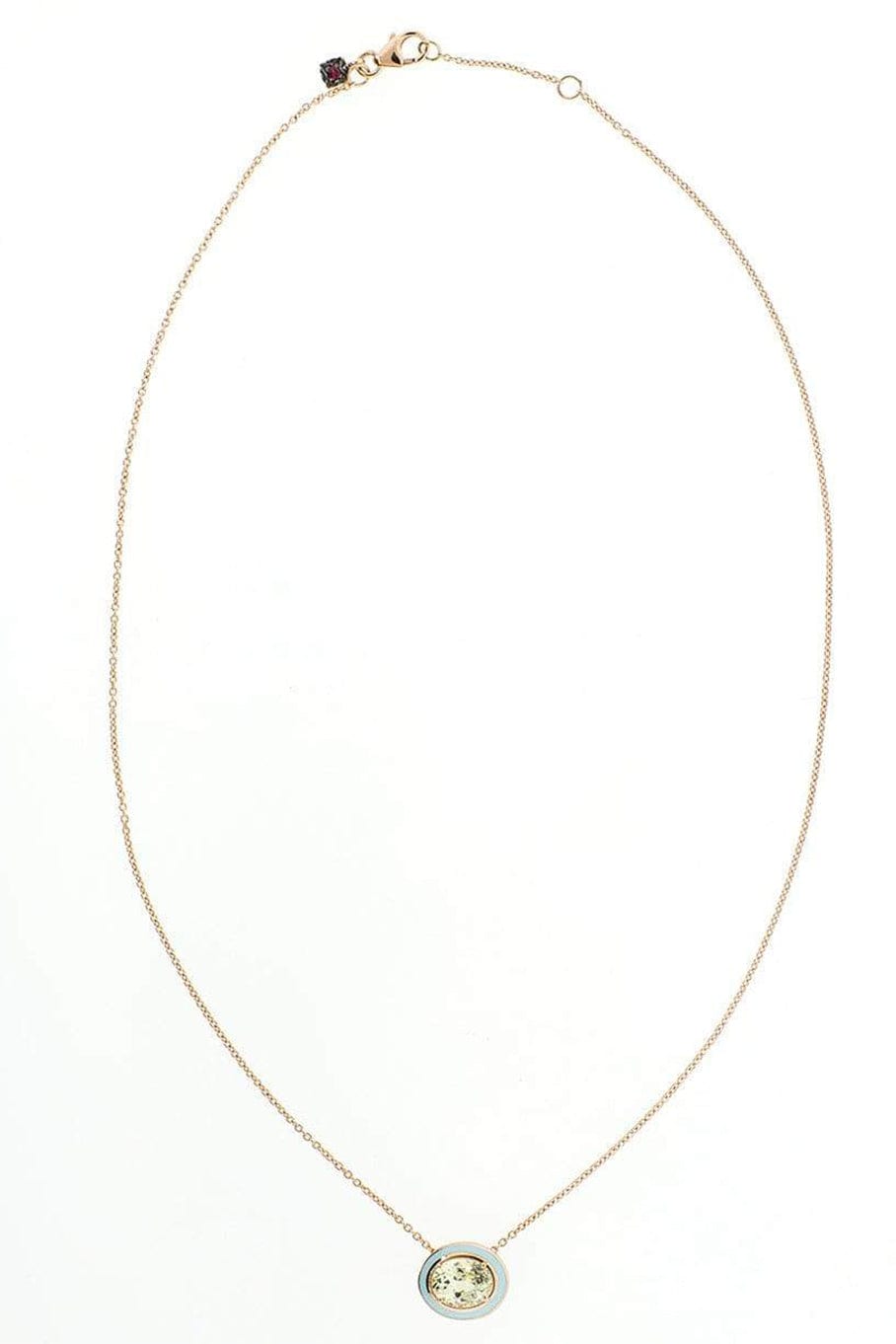 SELIM MOUZANNAR-Yellow Sapphire and Blue Enamel Necklace-ROSE GOLD