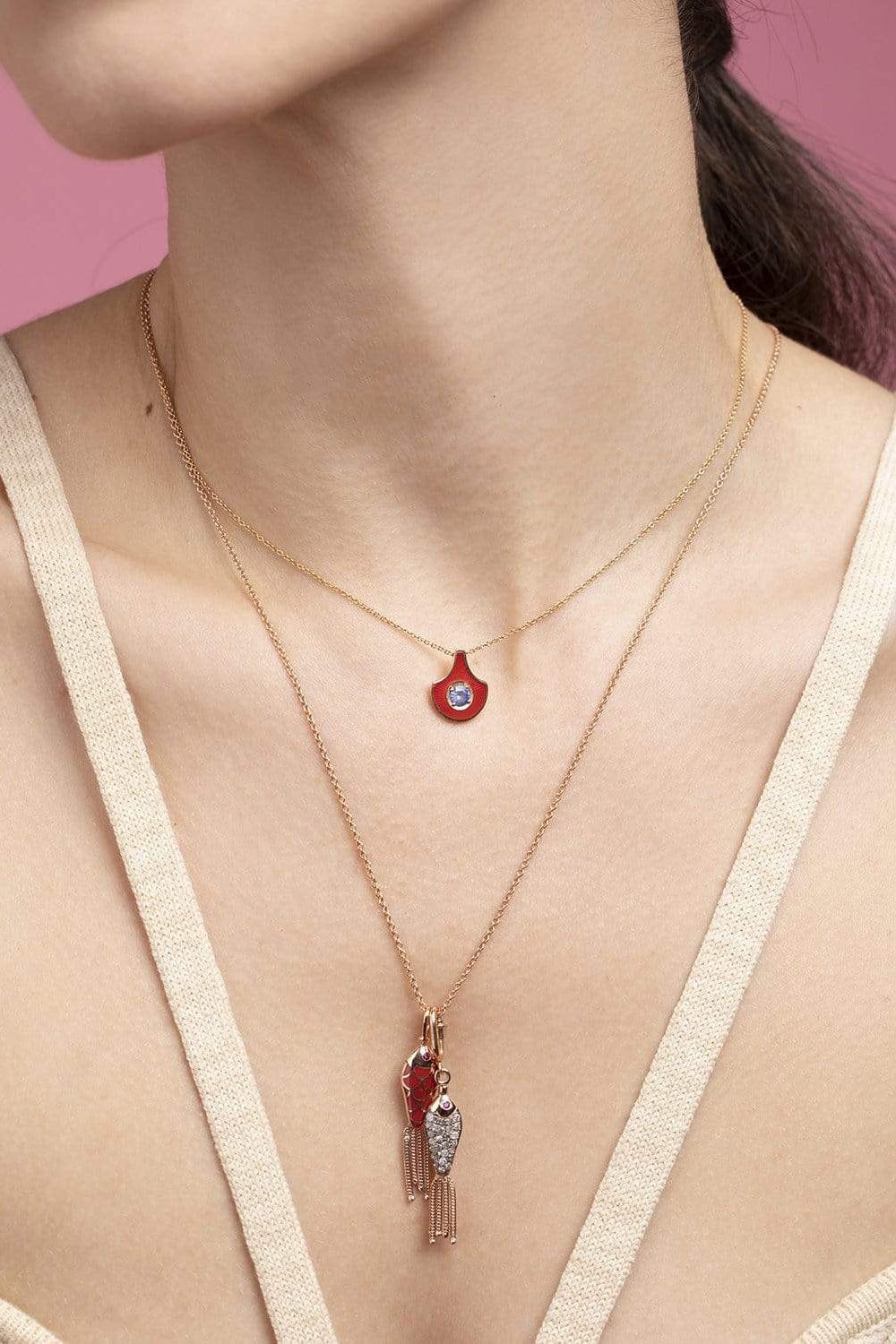 SELIM MOUZANNAR-Icy Diamond Fish Pendant-ROSE GOLD
