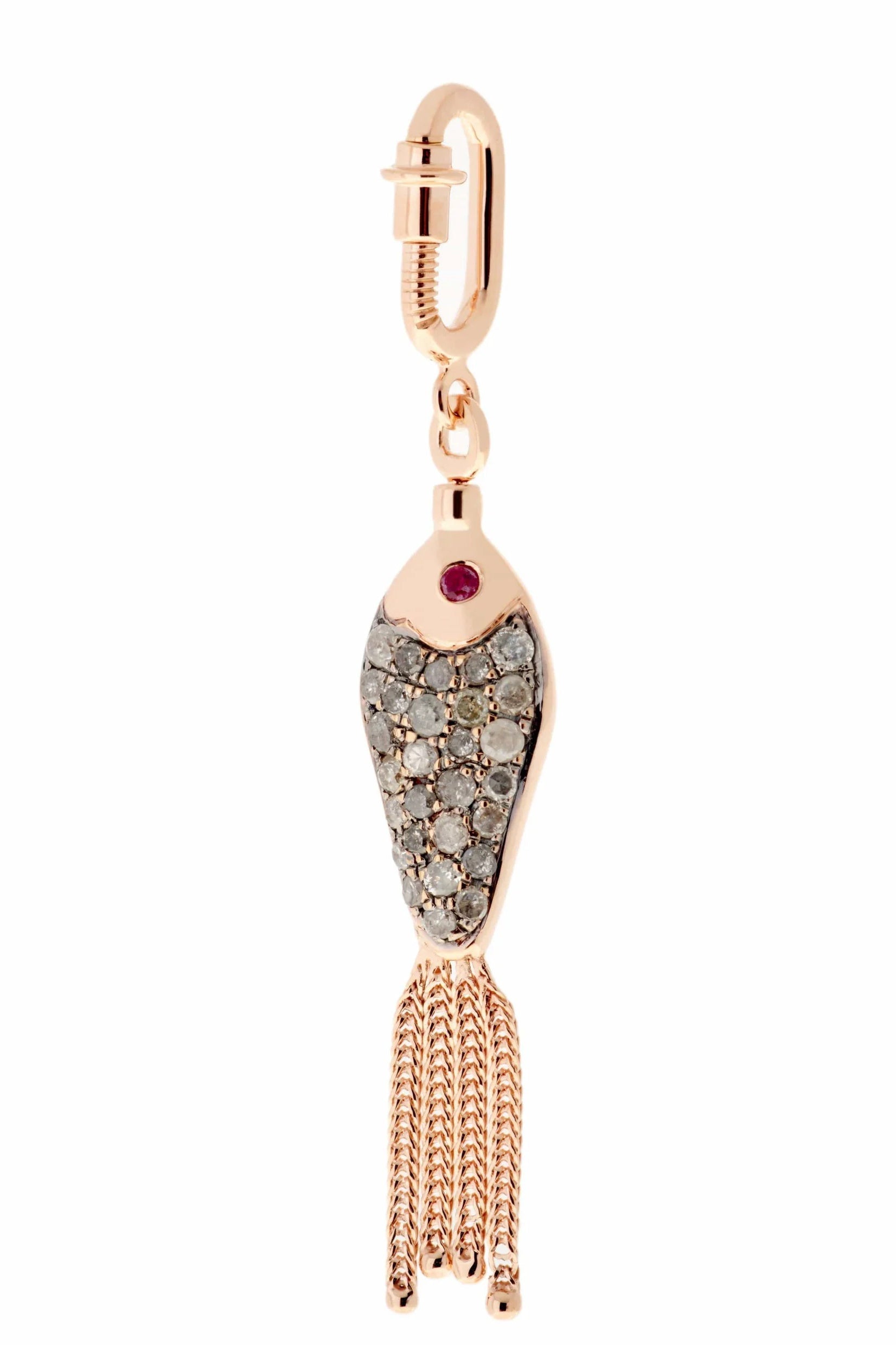 SELIM MOUZANNAR-Icy Diamond Fish Pendant-ROSE GOLD
