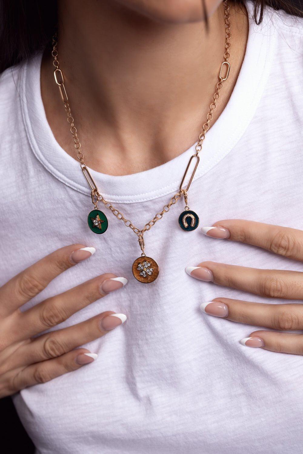 SELIM MOUZANNAR-Kastak Clover Pendant-ROSE GOLD