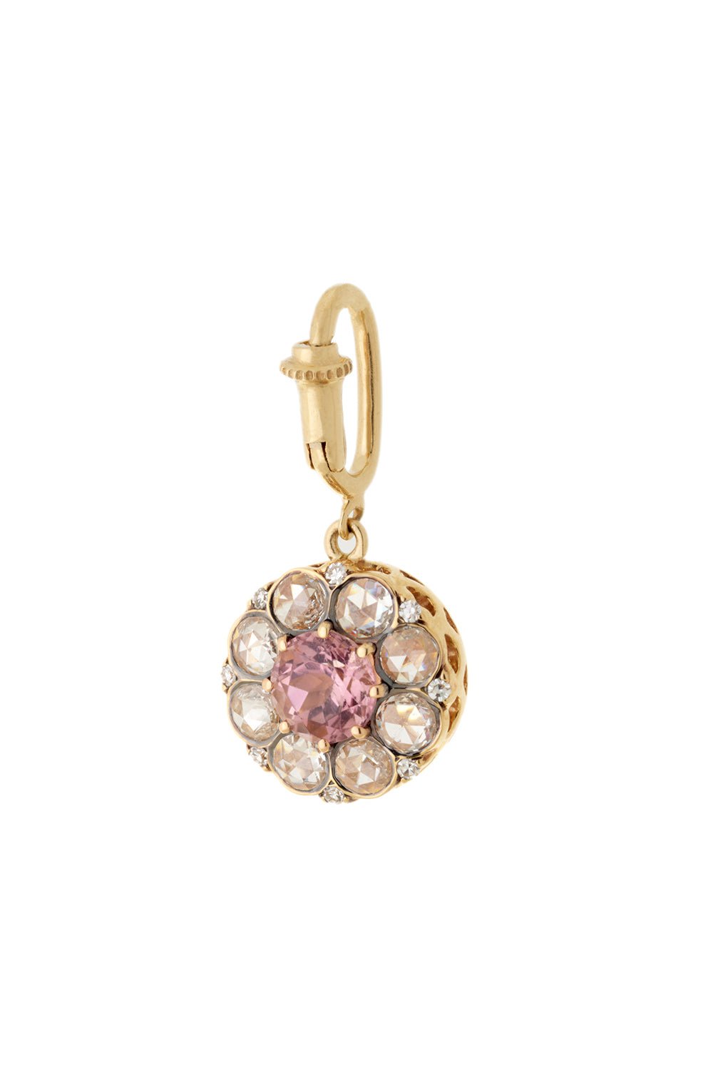 SELIM MOUZANNAR-Pink Tourmaline Flower Charm-ROSE GOLD
