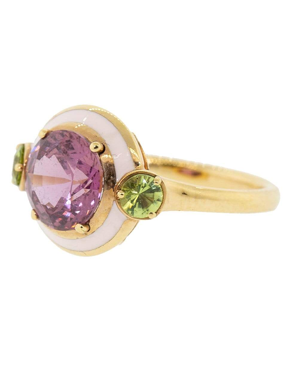 SELIM MOUZANNAR-Pink Sapphire and Enamel Ring-ROSE GOLD