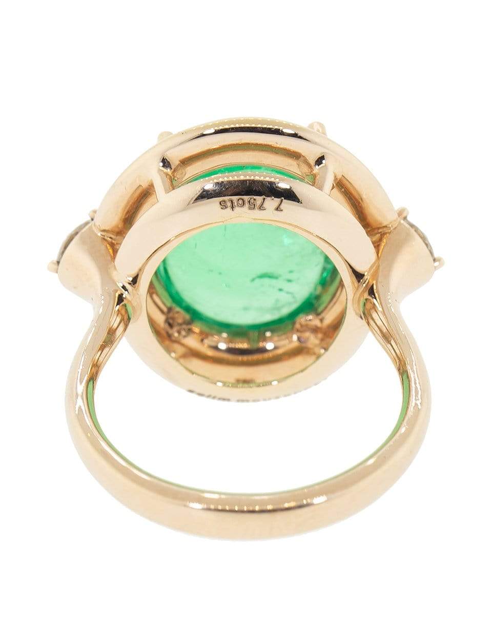 SELIM MOUZANNAR-Muzo Colombian Cabochon Emerald Ring-ROSE GOLD