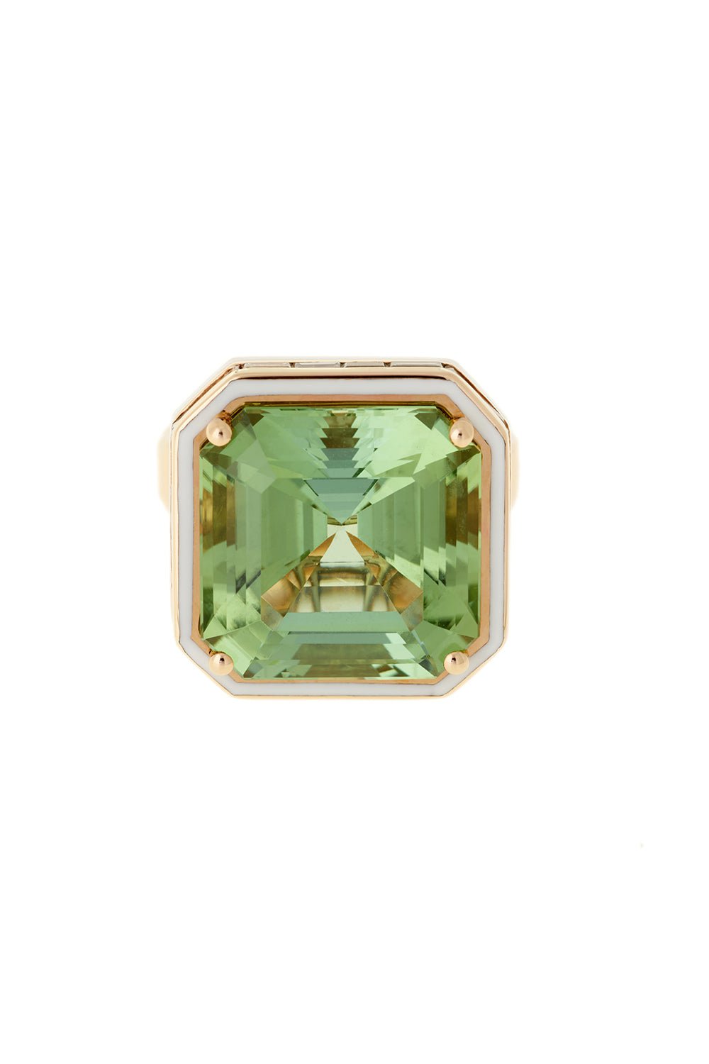 SELIM MOUZANNAR-Mina Ivory Enamel Tourmaline Ring-ROSE GOLD