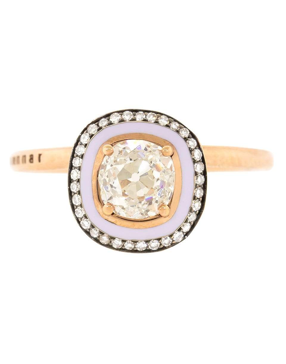 SELIM MOUZANNAR-Lilac Enamel Diamond Ring-ROSE GOLD