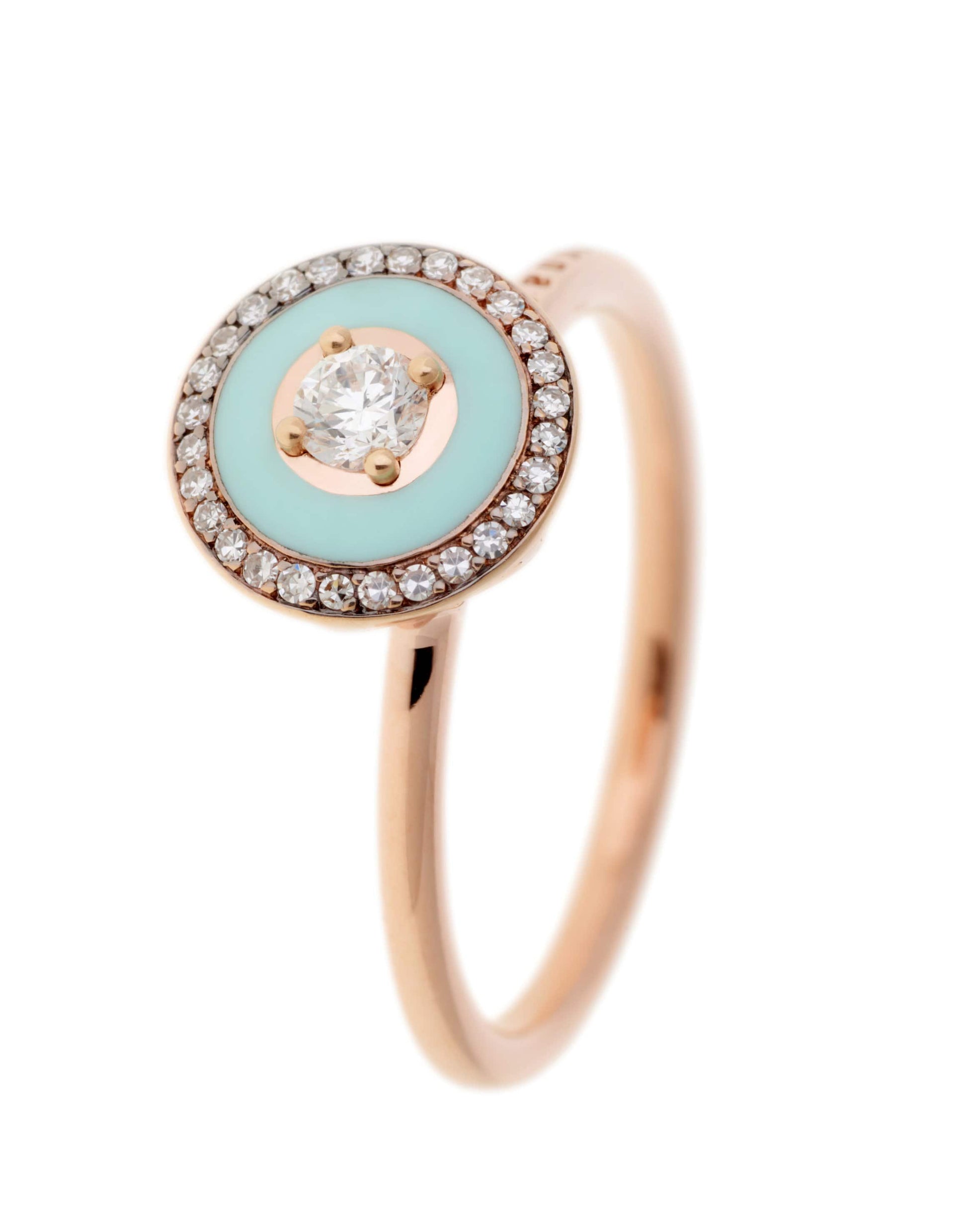 SELIM MOUZANNAR-Mint Green and Diamond Mina Ring-ROSE GOLD