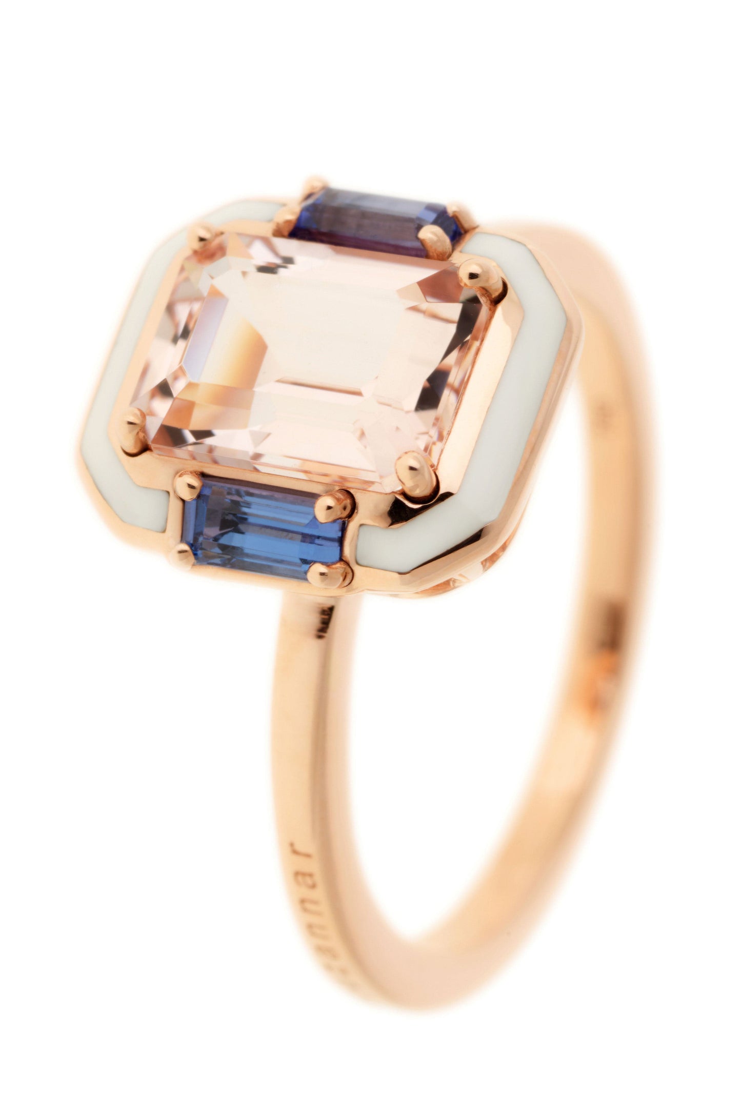 SELIM MOUZANNAR-Morganite and Tanzanite Ring-ROSE GOLD
