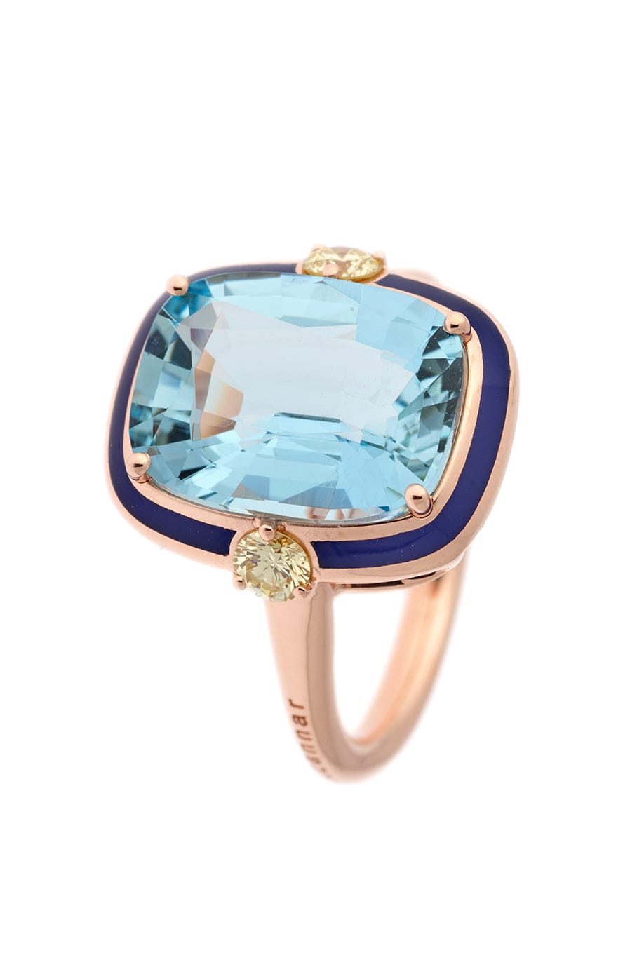 SELIM MOUZANNAR-Navy Blue Enamel Ring-ROSE GOLD