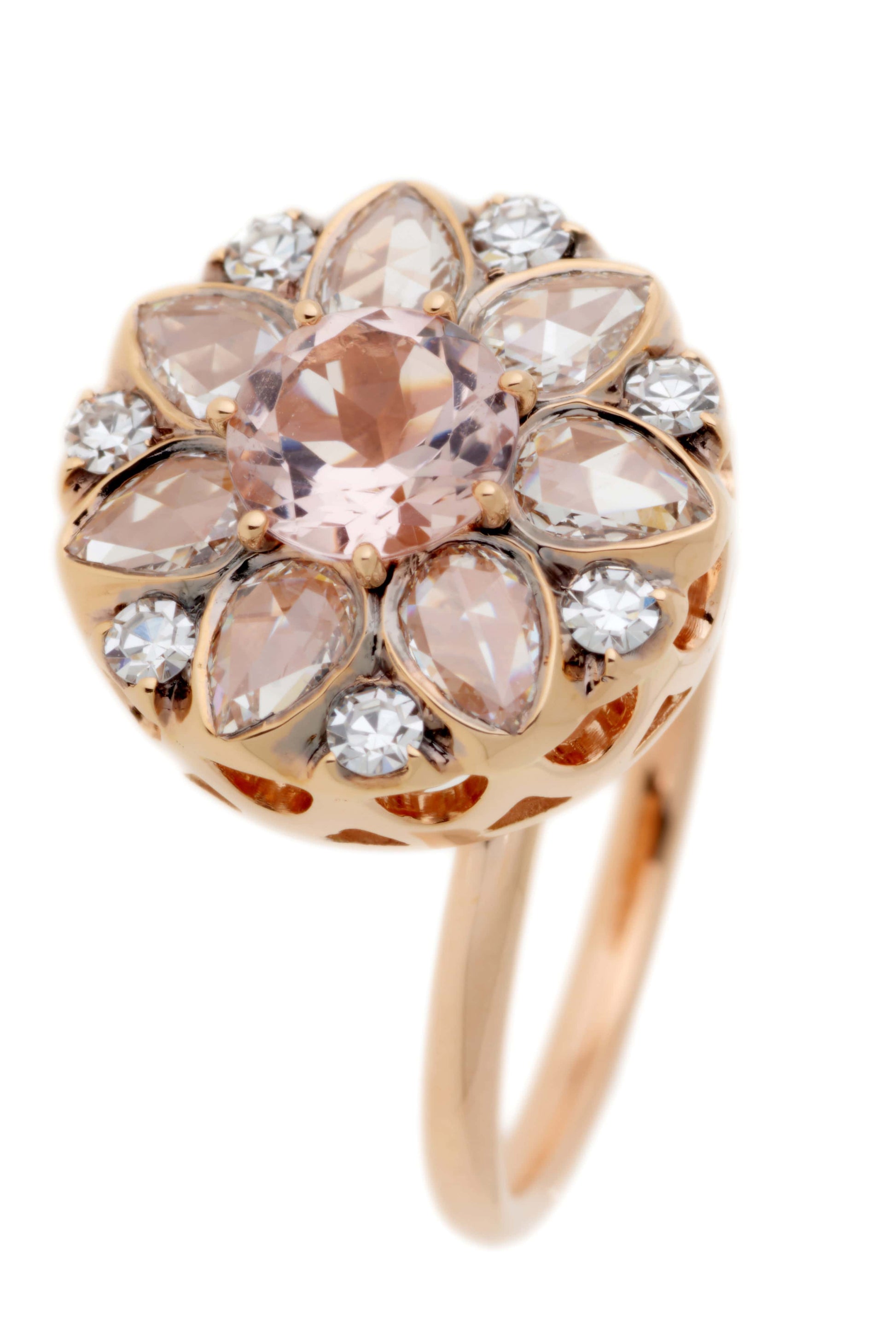 SELIM MOUZANNAR-Beirut Rosace Morganite Ring-ROSE GOLD