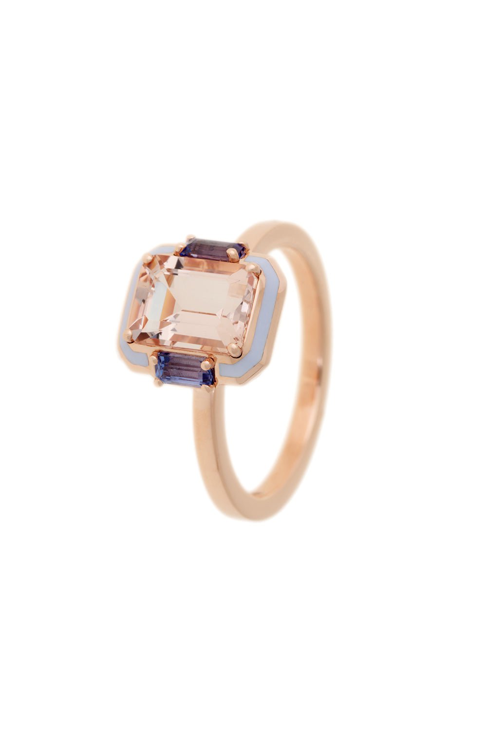 SELIM MOUZANNAR-Gemma Enamel Morganite Ring-ROSE GOLD