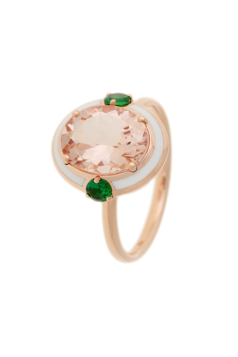 SELIM MOUZANNAR-Gemma Enamel Morganite Ring-ROSE GOLD