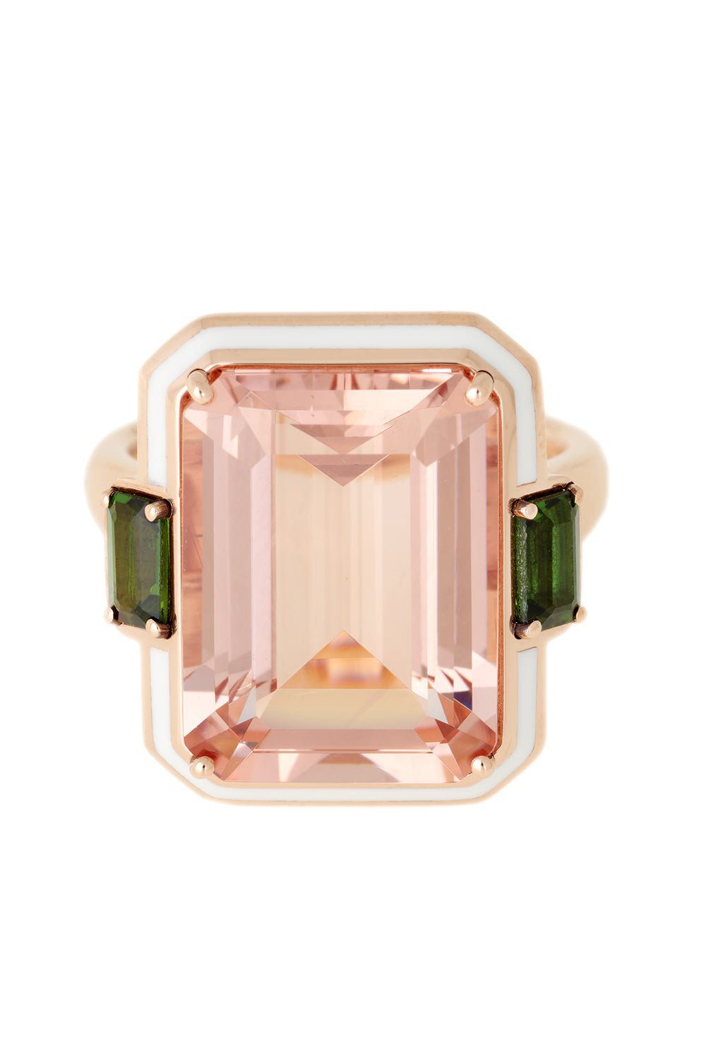 SELIM MOUZANNAR-Gemma Ivory Enamel Morganite Ring-ROSE GOLD