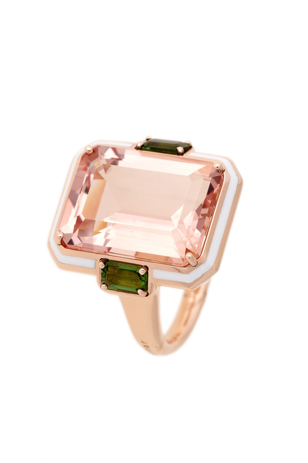 SELIM MOUZANNAR-Gemma Ivory Enamel Morganite Ring-ROSE GOLD