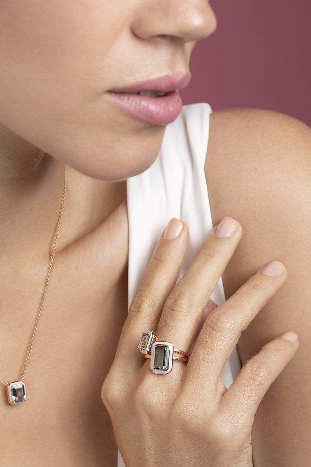 SELIM MOUZANNAR-Green Beryl Mina Ring-ROSE GOLD