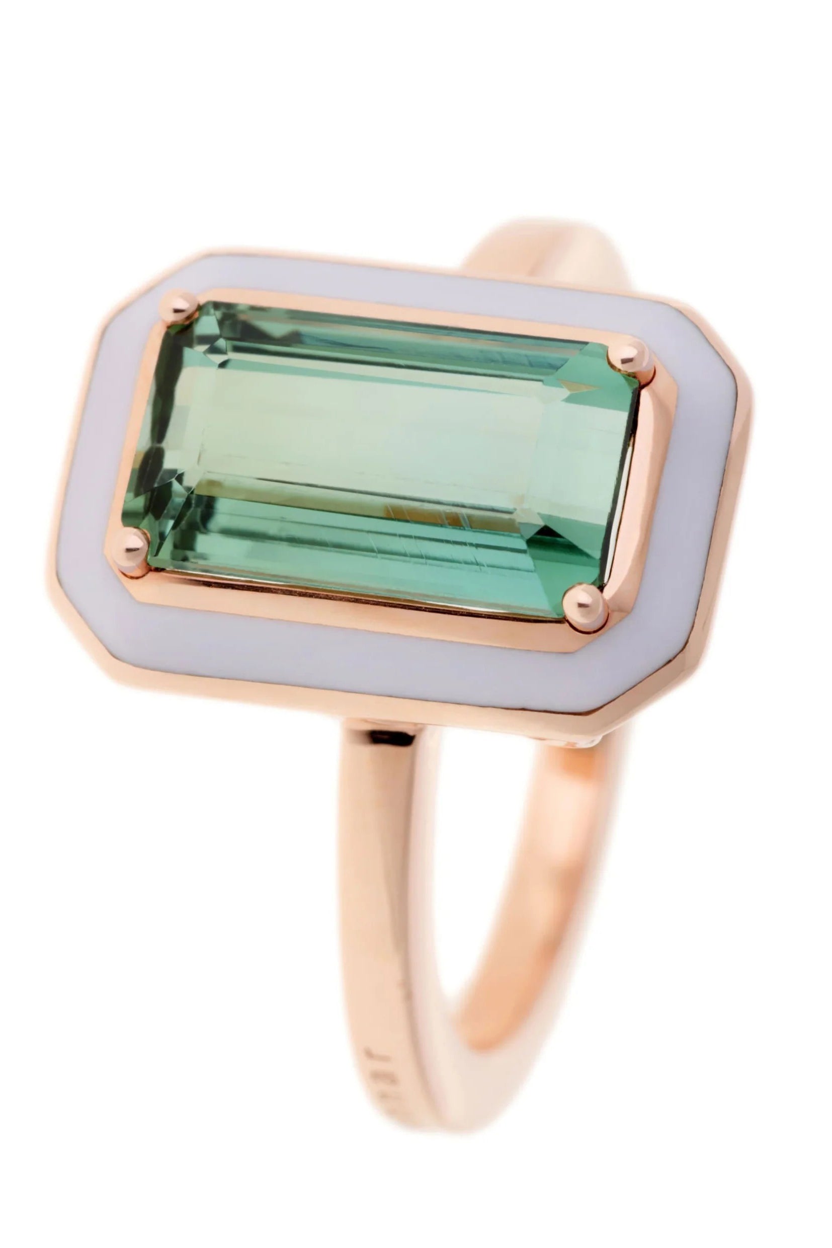SELIM MOUZANNAR-Green Beryl Mina Ring-ROSE GOLD