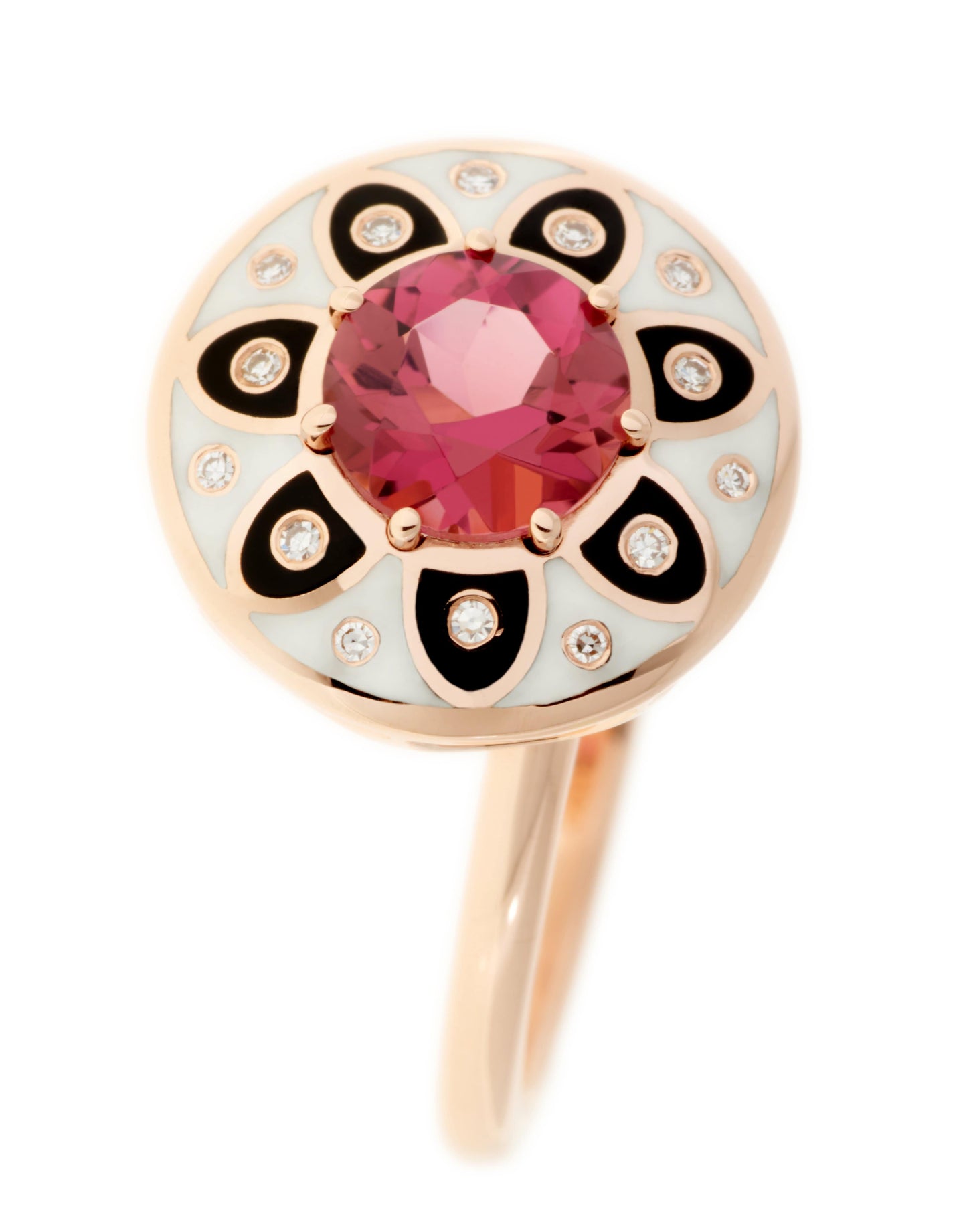 SELIM MOUZANNAR-Mina Daisy Pink Tourmaline Ring-ROSE GOLD
