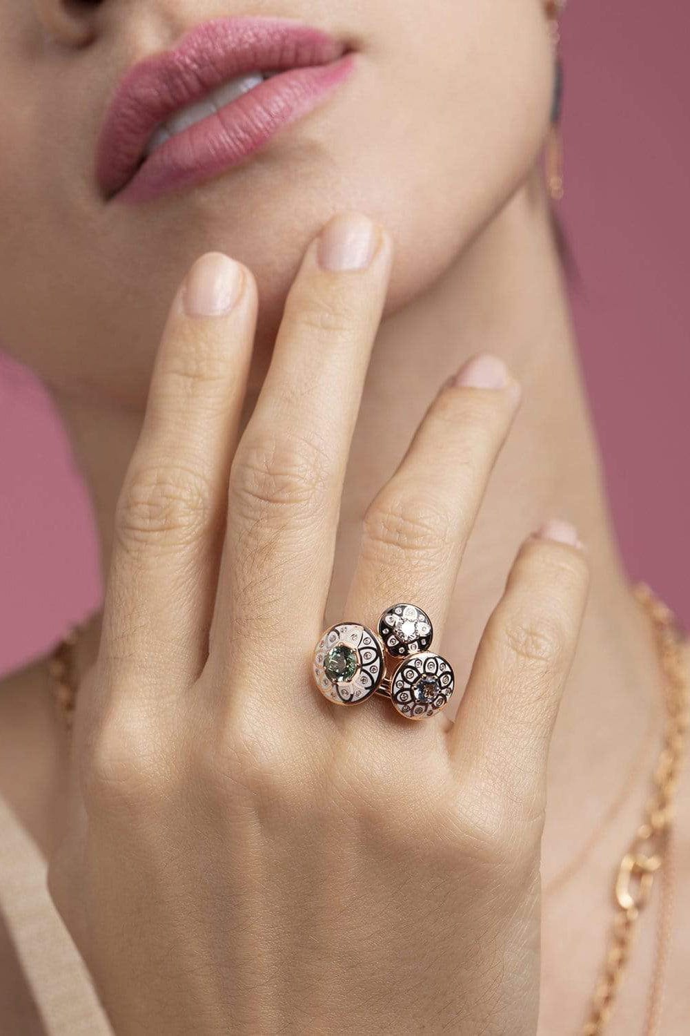 SELIM MOUZANNAR-Mina Daisy Tourmaline Ring-ROSE GOLD