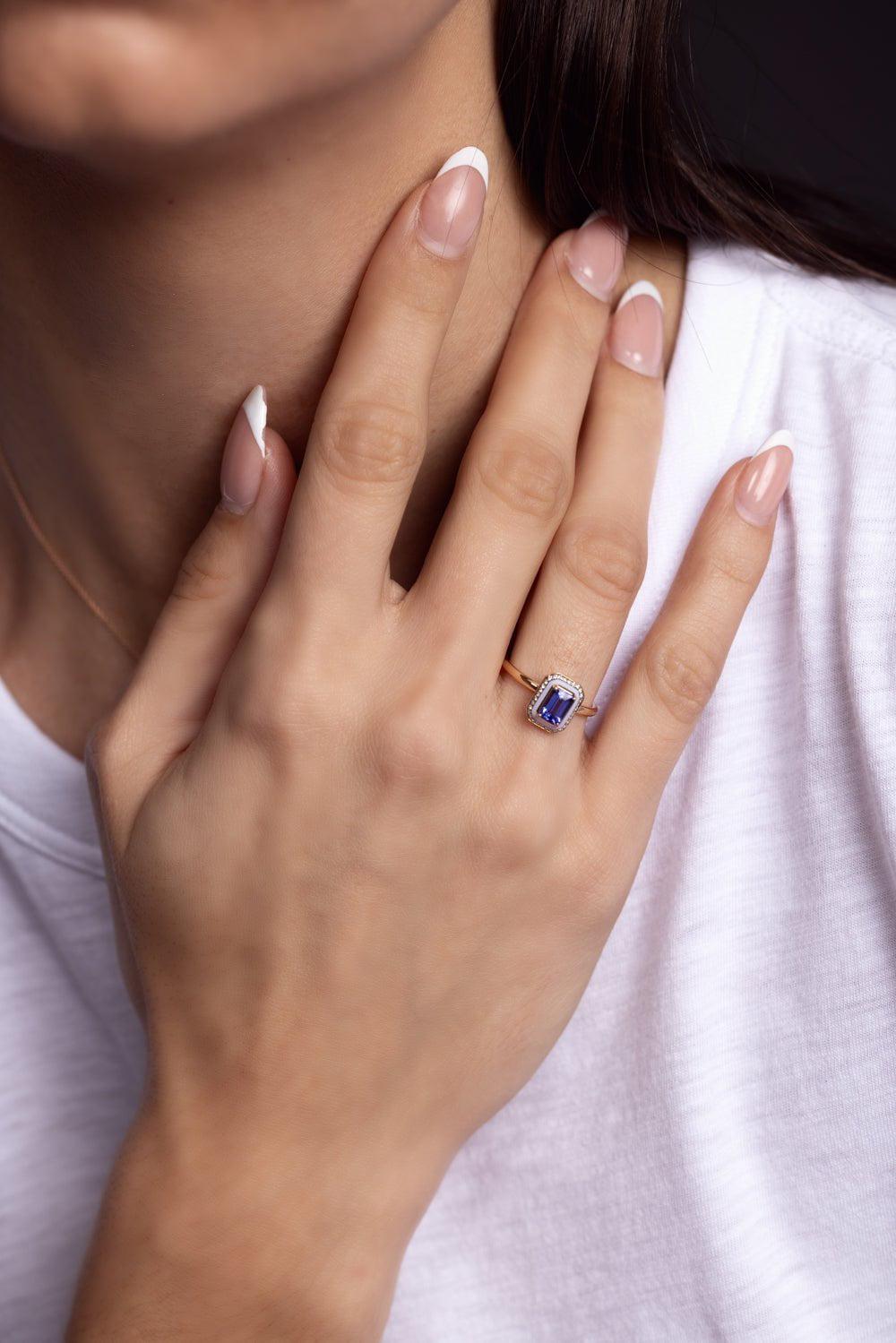 SELIM MOUZANNAR-Mina Tanzanite Ring-ROSE GOLD