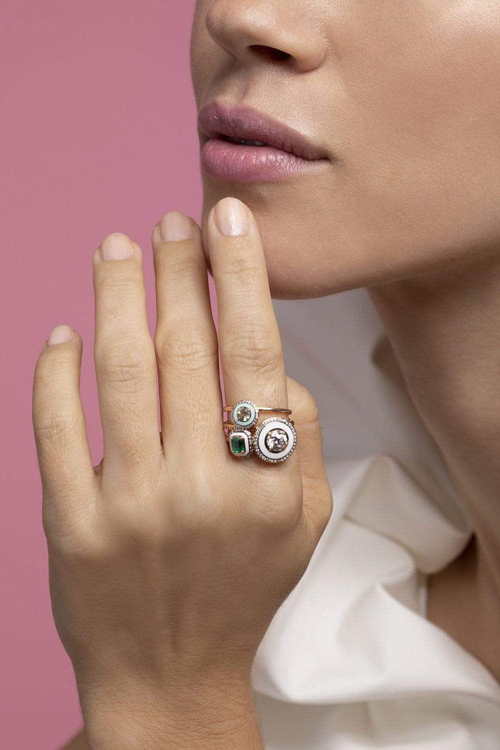 SELIM MOUZANNAR-Green Tourmaline Mina Ring-ROSE GOLD