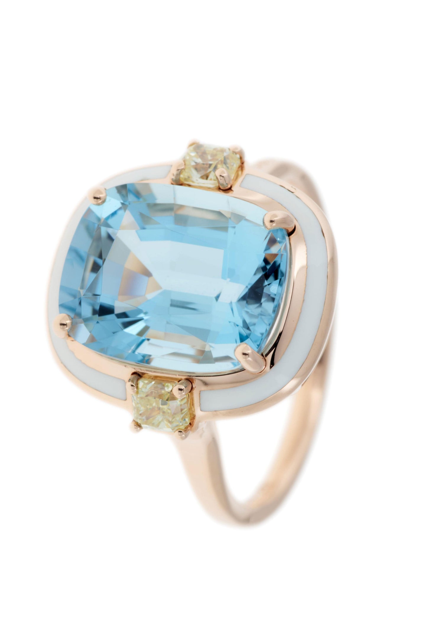 SELIM MOUZANNAR-Aquamarine Gemma Ring-ROSE GOLD