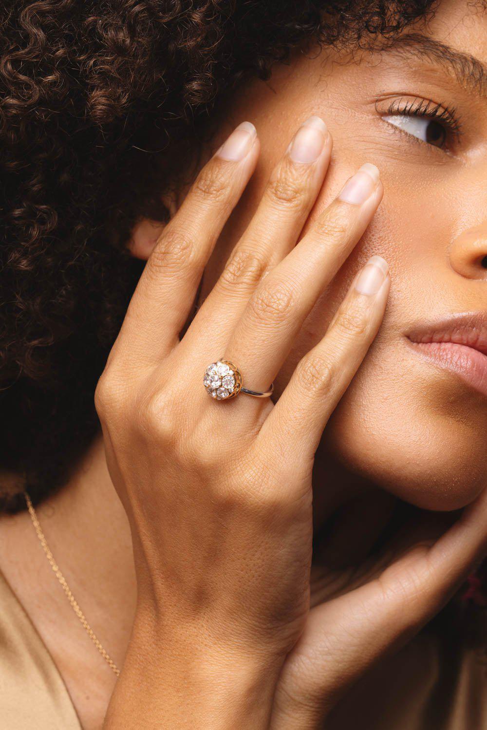 SELIM MOUZANNAR-Beirut Rosace Diamond Ring-WHITE GOLD