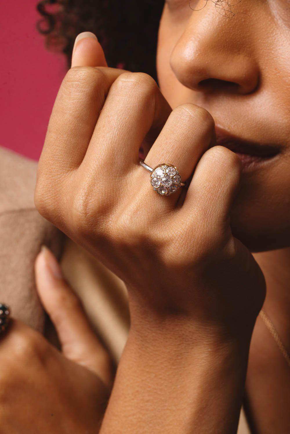 SELIM MOUZANNAR-Beirut Rosace Diamond Ring-WHITE GOLD
